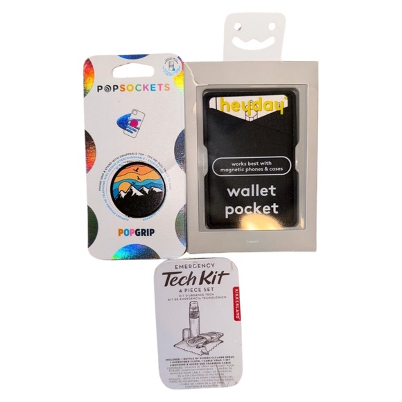 Bundle Lot | PopSockets PopGrip + Heyday Wallet Pocket + Emergency Tech Kit | NW - Picture 1 of 2